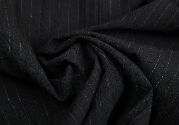 コムデギャルソン オムCOMME des GARCONS HOMME ウールストライプボタンレステーラードジャケット 黒M K-101557_009