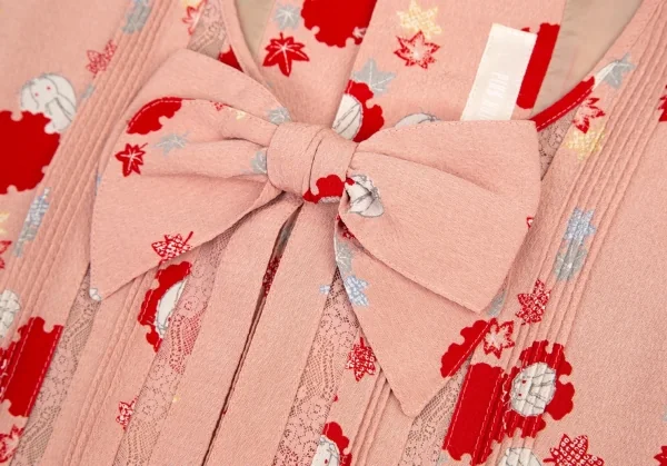 PINK HOUSE Japanese pattern Printed Ribbon Dress K-101559_005