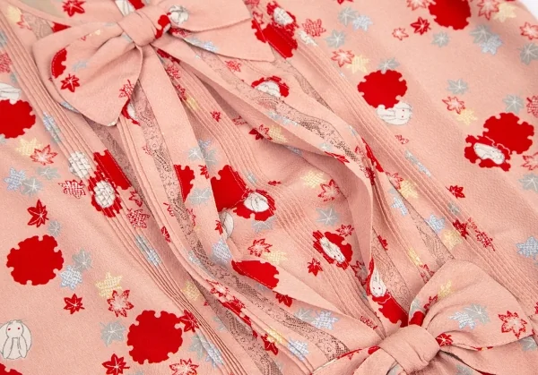 PINK HOUSE Japanese pattern Printed Ribbon Dress K-101559_009