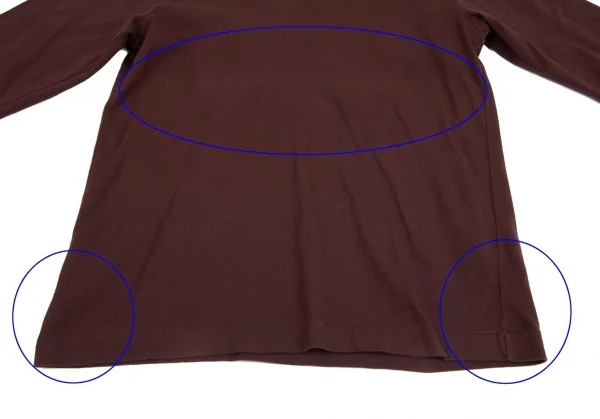 ローブドシャンブル コムデギャルソンrobe de chambre COMME des GARCONS コットンセーラーカラーカットソー 赤茶M位 K-101564_007