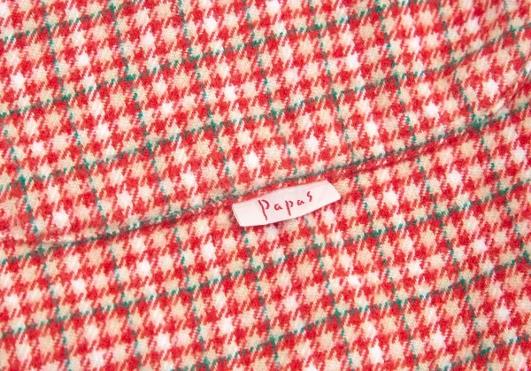 パパスPapas パピートゥースチェック長袖コットンネルシャツ 赤ベージュL K-101578_006