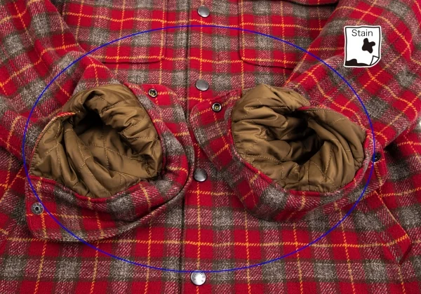 パパスプラスPapas+ 中綿キルティングチェックネルシャツジャケット 赤他M K-101586_007