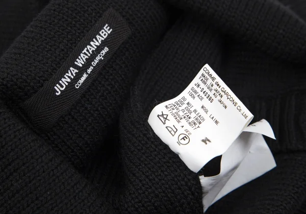 ジュンヤワタナベ コムデギャルソンJUNYA WATANABE COMME des GARCONS 折返しケープデザインニットトップス 黒M位 K-101591_014
