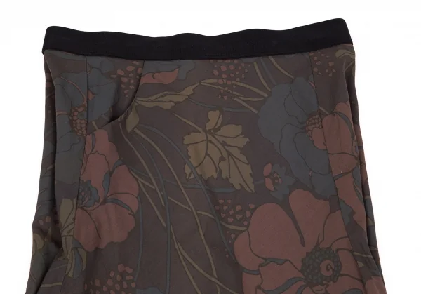 カミングスーンCOMING SOON フラワープリントAラインスカート 茶他42 K-101594_003