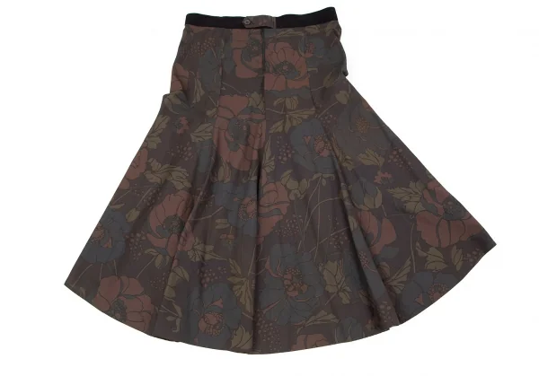 カミングスーンCOMING SOON フラワープリントAラインスカート 茶他42 K-101594_008