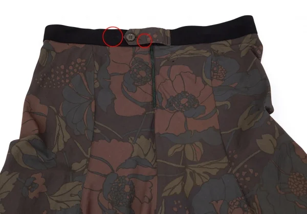 カミングスーンCOMING SOON フラワープリントAラインスカート 茶他42 K-101594_009
