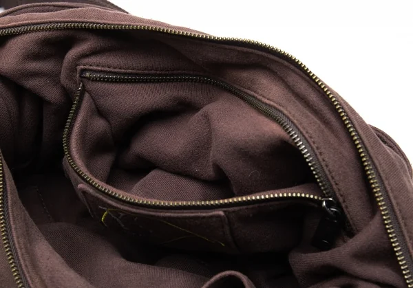 ワイズ×マンダリーナ Y’s×MANDARINA ハラコ切替スウェット地ショルダーバッグ 茶 K-101601_017