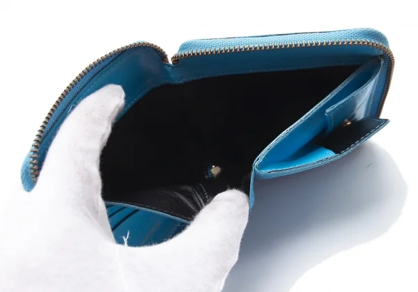 コムデギャルソンCOMME des GARCONS フラワーサークルエンボスラウンジップウォレット 水色 K-101602_011