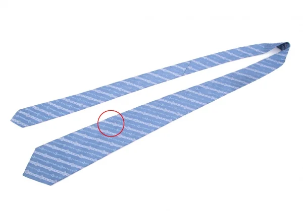 セリーヌCELINE チェーン総柄シルクネクタイ 水色 K-101606_002