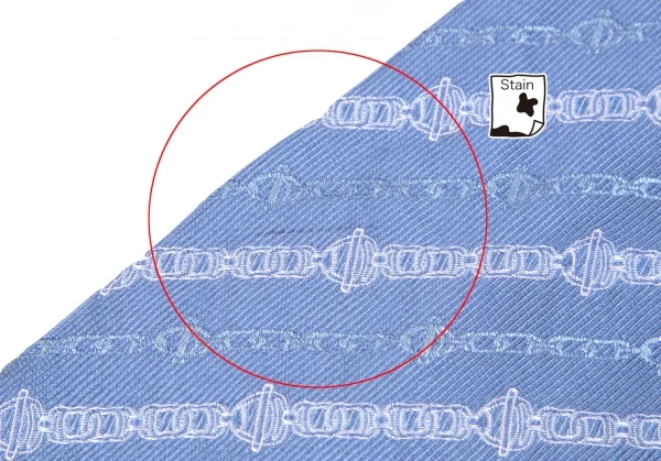 セリーヌCELINE チェーン総柄シルクネクタイ 水色 K-101606_003