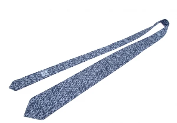 エルメスHERMES ダイヤ総柄シルクネクタイ 青水色 K-101619_002