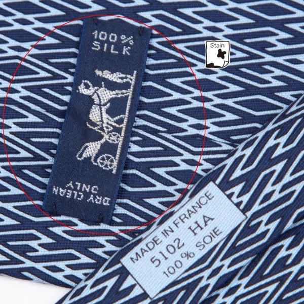 エルメスHERMES ダイヤ総柄シルクネクタイ 青水色 K-101619_007