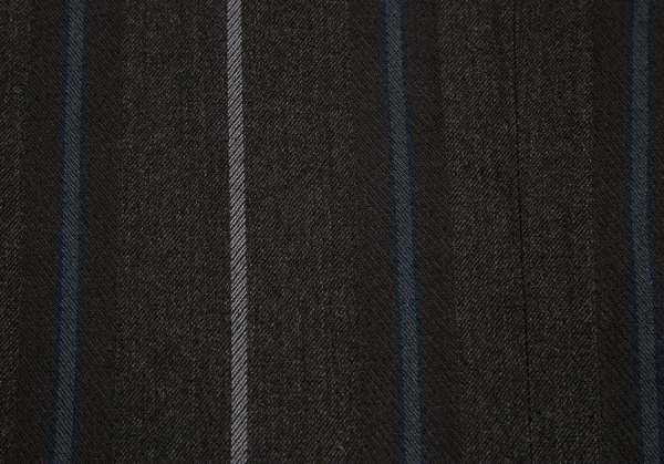 コムデギャルソン オムドゥCOMME des GARCONS HOMME DEUX ウールリネンポケットベルトデザインストライプ2Bテーラードジャケット チャコールM K-101654_017