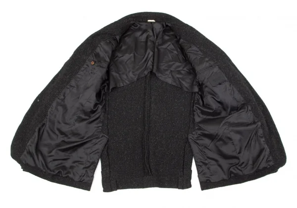 コムデギャルソン オムドゥCOMME des GARCONS HOMME DEUX 製品染め加工ポリ裾折り返しデザイン3Bジャケット チャコールM K-101656_013