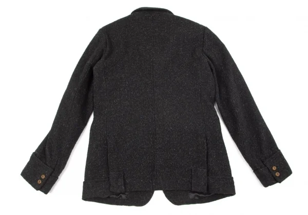 コムデギャルソン オムドゥCOMME des GARCONS HOMME DEUX 製品染め加工ポリ裾折り返しデザイン3Bジャケット チャコールM K-101656_014