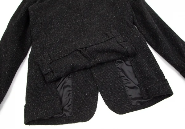 コムデギャルソン オムドゥCOMME des GARCONS HOMME DEUX 製品染め加工ポリ裾折り返しデザイン3Bジャケット チャコールM K-101656_016