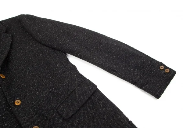 コムデギャルソン オムドゥCOMME des GARCONS HOMME DEUX 製品染め加工ポリ裾折り返しデザイン3Bジャケット チャコールM K-101656_006