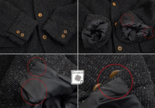 コムデギャルソン オムドゥCOMME des GARCONS HOMME DEUX 製品染め加工ポリ裾折り返しデザイン3Bジャケット チャコールM K-101656_007