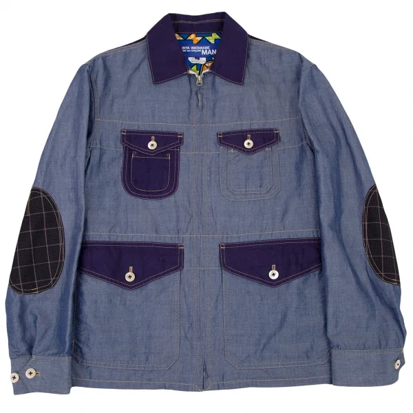 ジュンヤワタナベマン コムデギャルソンJUNYA WATANABE MAN COMME des GARCONS異素材切替エルボーパッチシャンブレージャケット