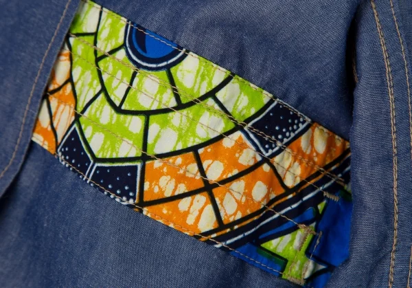ジュンヤワタナベマン コムデギャルソンJUNYA WATANABE MAN COMME des GARCONS異素材切替エルボーパッチシャンブレージャケット インディゴM K-101668_012