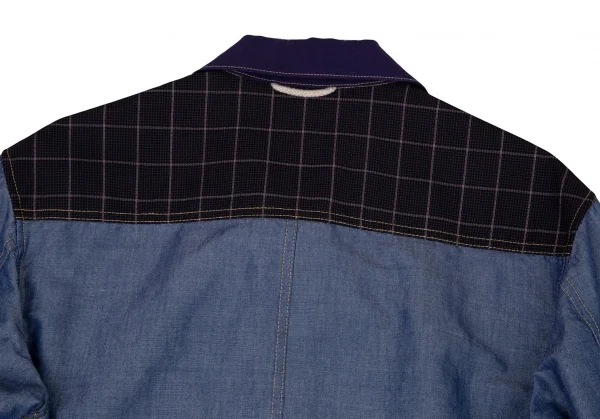 ジュンヤワタナベマン コムデギャルソンJUNYA WATANABE MAN COMME des GARCONS異素材切替エルボーパッチシャンブレージャケット インディゴM K-101668_014