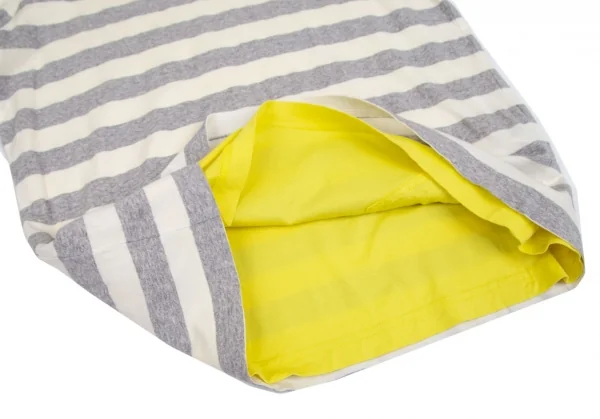 ワイスリーY-3 ポケットロゴリバーシブルボーダーTシャツ オフグレー黄色S K-101669_015