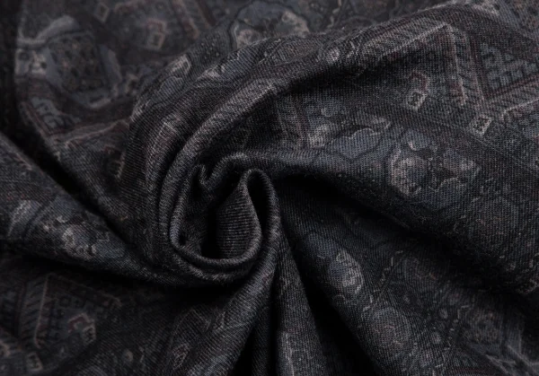 ヨウジヤマモト プールオムYohji Yamamoto POUR HOMME ネイティブ総柄多ボタンノーカラーシャツ チャコール3 K-101671_013