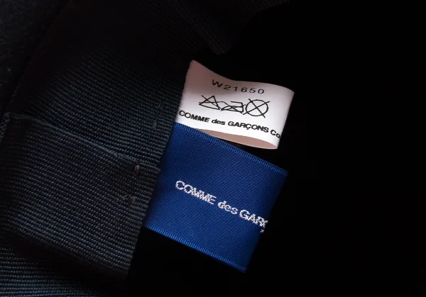 コムデギャルソンシャツCOMME des GARCONS SHIRT ウールドットストライプリボンハット 紺L K-101678_009