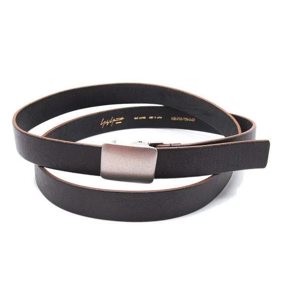 ヨウジヤマモト プールオムYohji Yamamoto POUR HOMME レザーガチャベルト  黒茶 K-101681_001