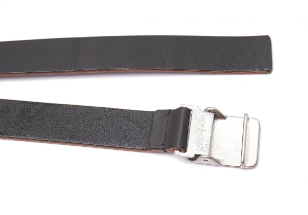 ヨウジヤマモト プールオムYohji Yamamoto POUR HOMME レザーガチャベルト  黒茶 K-101681_007