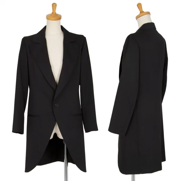 リミフゥLIMI feu ウールギャバモーニングロングジャケット 黒S K-101682_001