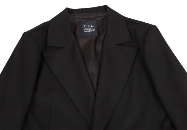 リミフゥLIMI feu ウールギャバモーニングロングジャケット 黒S K-101682_003