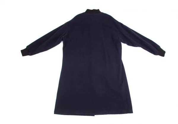 ワイズY's エアリーモッサロングリブ襟コート ネイビー2 (K-101687)