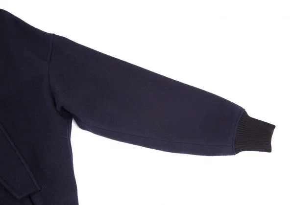 ワイズY's エアリーモッサロングリブ襟コート ネイビー2 (K-101687)