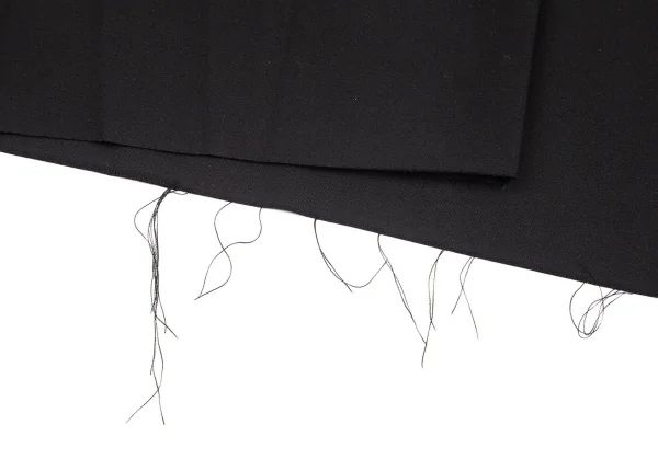 ヨウジヤマモト ファムYohji Yamamoto FEMME 裾裁ち切りアシンメトリーウールロングジャケット 黒1 K-101691_011