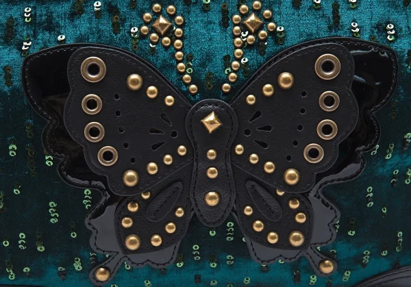 アナスイANNASUI バタフライデコ2WAYバッグ ブルーグリーン K-101694_003