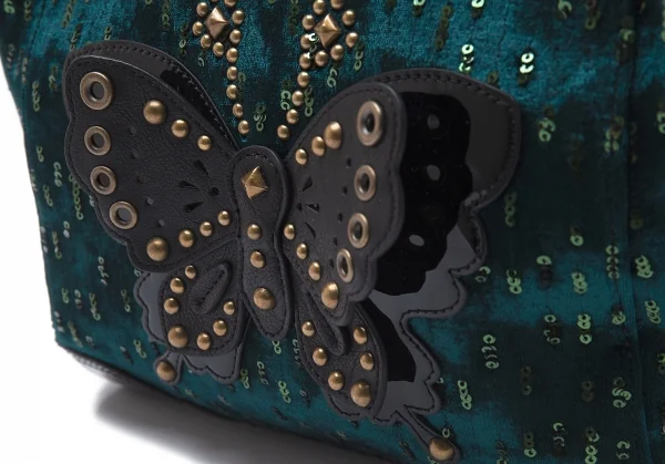 アナスイANNASUI バタフライデコ2WAYバッグ ブルーグリーン K-101694_004