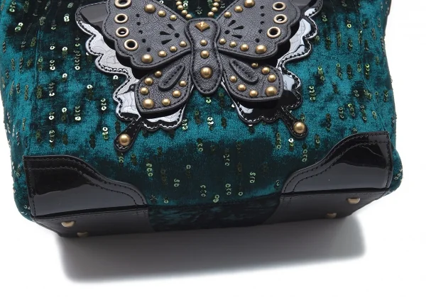 アナスイANNASUI バタフライデコ2WAYバッグ ブルーグリーン K-101694_005