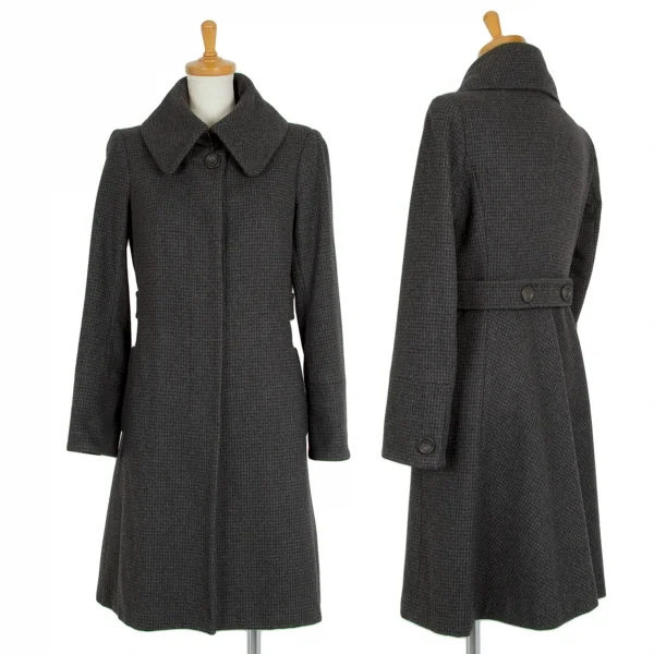 コントワーデコトニエCOMPTOIR DES COTONNIERS ハウンドトゥースフライフロントコート グレー34 K-101699_001