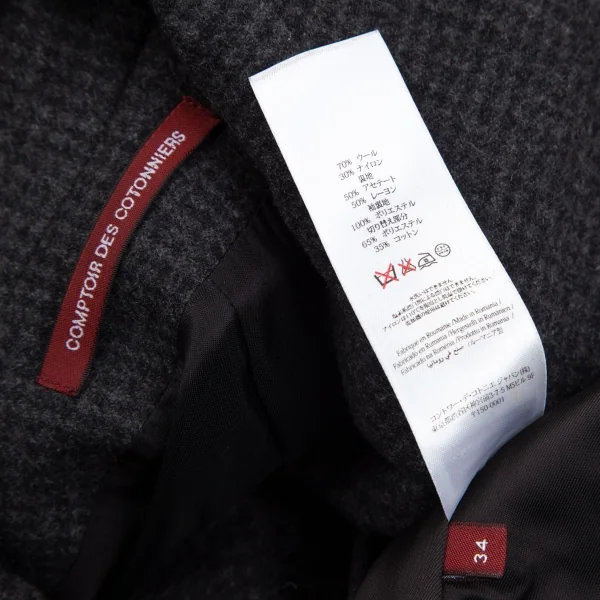 コントワーデコトニエCOMPTOIR DES COTONNIERS ハウンドトゥースフライフロントコート グレー34 K-101699_018