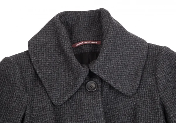 コントワーデコトニエCOMPTOIR DES COTONNIERS ハウンドトゥースフライフロントコート グレー34 K-101699_003