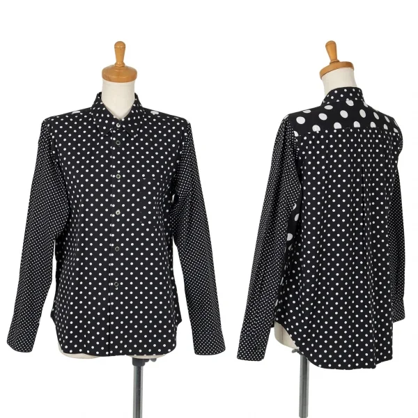 ブラックコムデギャルソンBLACK COMME des GARCONSドットクレイジーパターンシャツ 黒白M K-101701_001