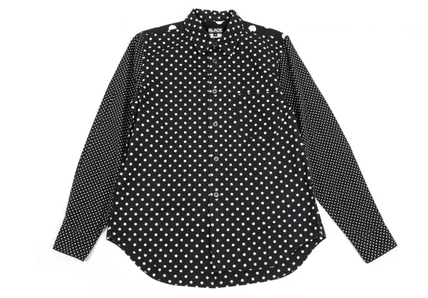 ブラックコムデギャルソンBLACK COMME des GARCONSドットクレイジーパターンシャツ 黒白M K-101701_002