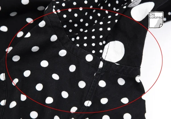ブラックコムデギャルソンBLACK COMME des GARCONSドットクレイジーパターンシャツ 黒白M K-101701_007