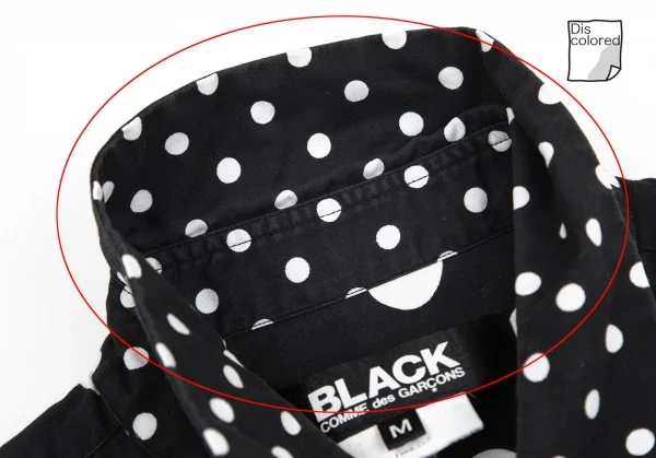 ブラックコムデギャルソンBLACK COMME des GARCONSドットクレイジーパターンシャツ 黒白M K-101701_008
