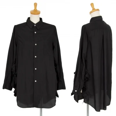 コムコム コムデギャルソンCOMME des GARCONS 袖裁ち切りフリルデザインロングシャツ
