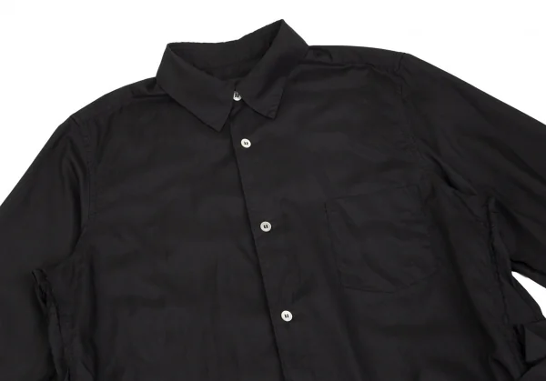 コムコム コムデギャルソンCOMME des GARCONS 袖裁ち切りフリルデザインロングシャツ 黒S K-101703_003