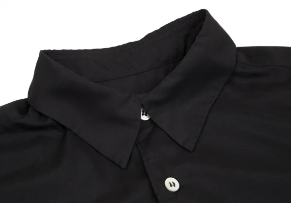 コムコム コムデギャルソンCOMME des GARCONS 袖裁ち切りフリルデザインロングシャツ 黒S K-101703_004