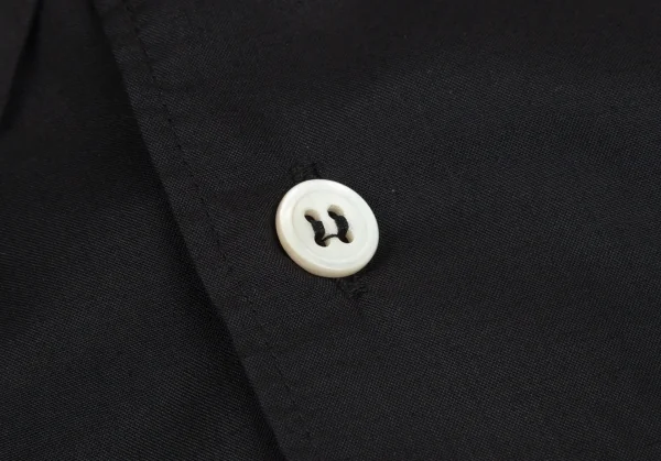 コムコム コムデギャルソンCOMME des GARCONS 袖裁ち切りフリルデザインロングシャツ 黒S K-101703_005