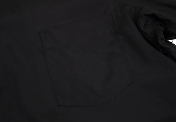 コムコム コムデギャルソンCOMME des GARCONS 袖裁ち切りフリルデザインロングシャツ 黒S K-101703_006